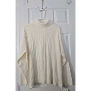 Company Collection Womans Pullover Turtle Neck Plus Size 2X Winter White Long...